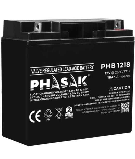 Batería phasak phb 1218 compatible con sai/ups phasak según especificaciones