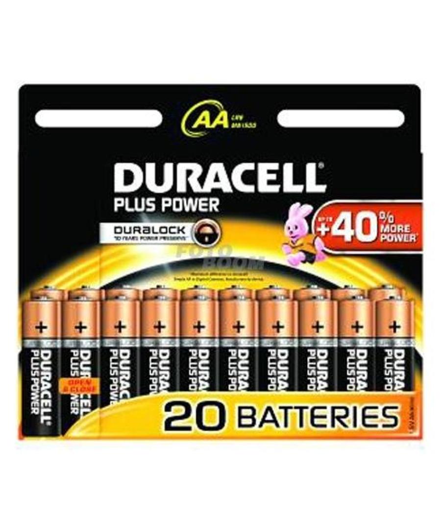 Duracell pilas plus power lr06 alcalinas aa 1.5v -blister 20u-