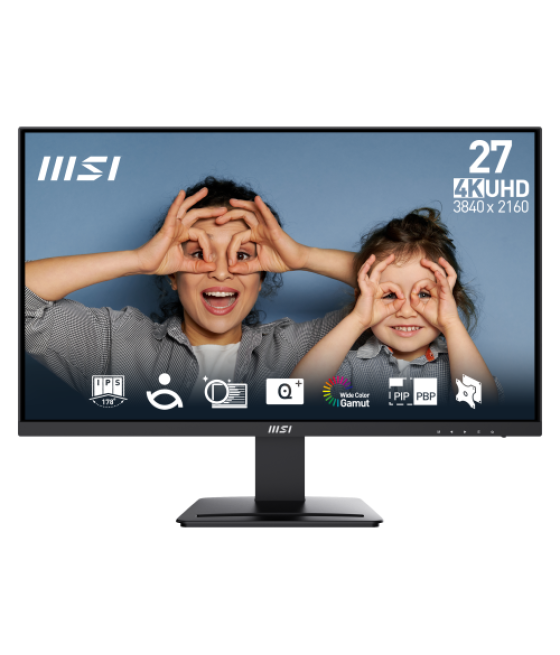 Msi pro mp273u pantalla para pc 68,6 cm (27") 3840 x 2160 pixeles 4k ultra hd negro