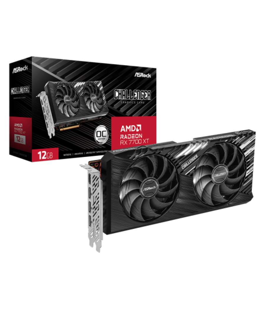 Asrock challenger radeon rx 7700 xt amd 12 gb gddr6