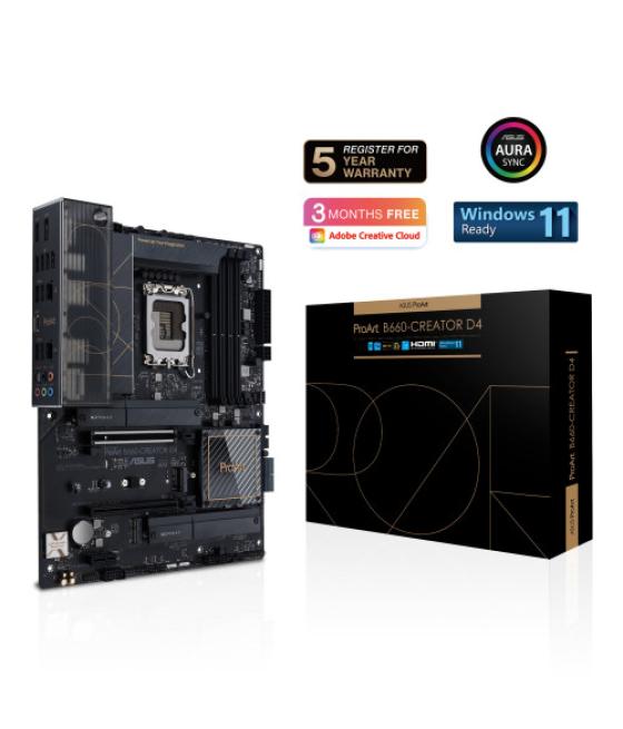 Placa asus proart b660-creator d4,intel,1700,b660,4ddr4,atx