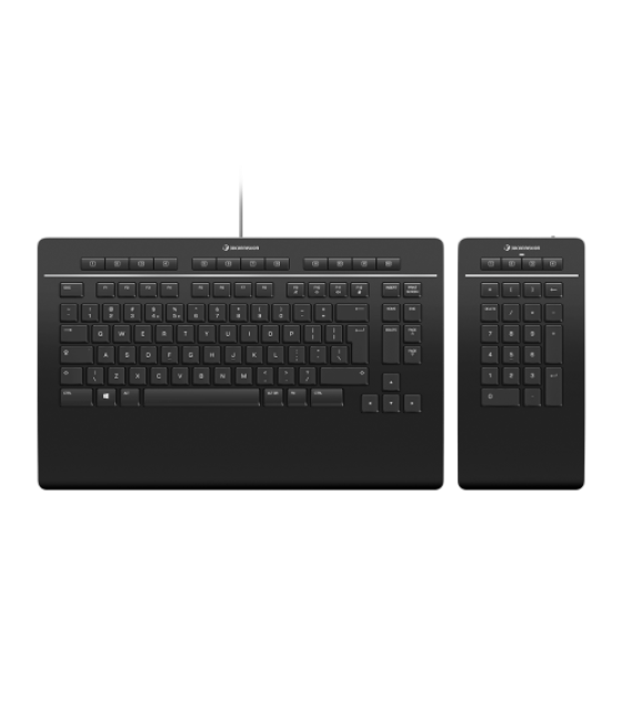 3dconnexion keyboard pro with numpad teclado oficina usb + rf wireless + bluetooth qwertz alemán negro