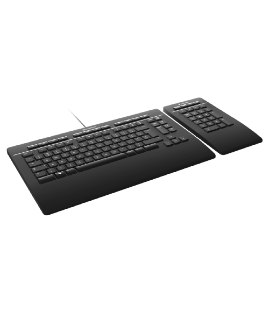 3dconnexion keyboard pro with numpad teclado oficina usb + rf wireless + bluetooth qwertz alemán negro