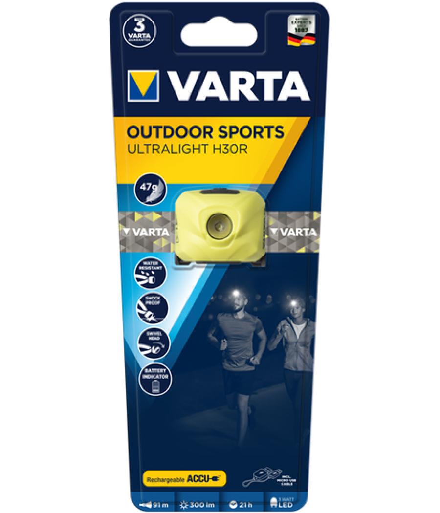 Varta OUTDOOR SPORTS ULTRALIGHT H30R Cal Linterna con cinta para cabeza LED