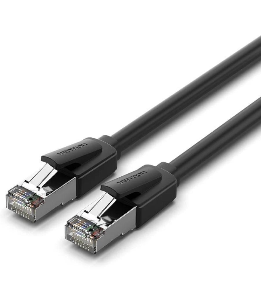 Cable de red latiguillo rj45 cat.8 sftp awg26 8 m negro vention