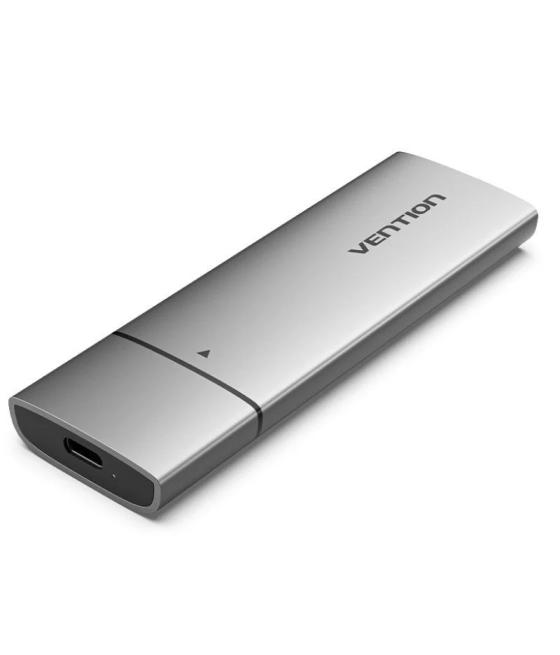 Caja externa ssd m.2 nvme usb 3.1 gen2 sin tornillos gris vention