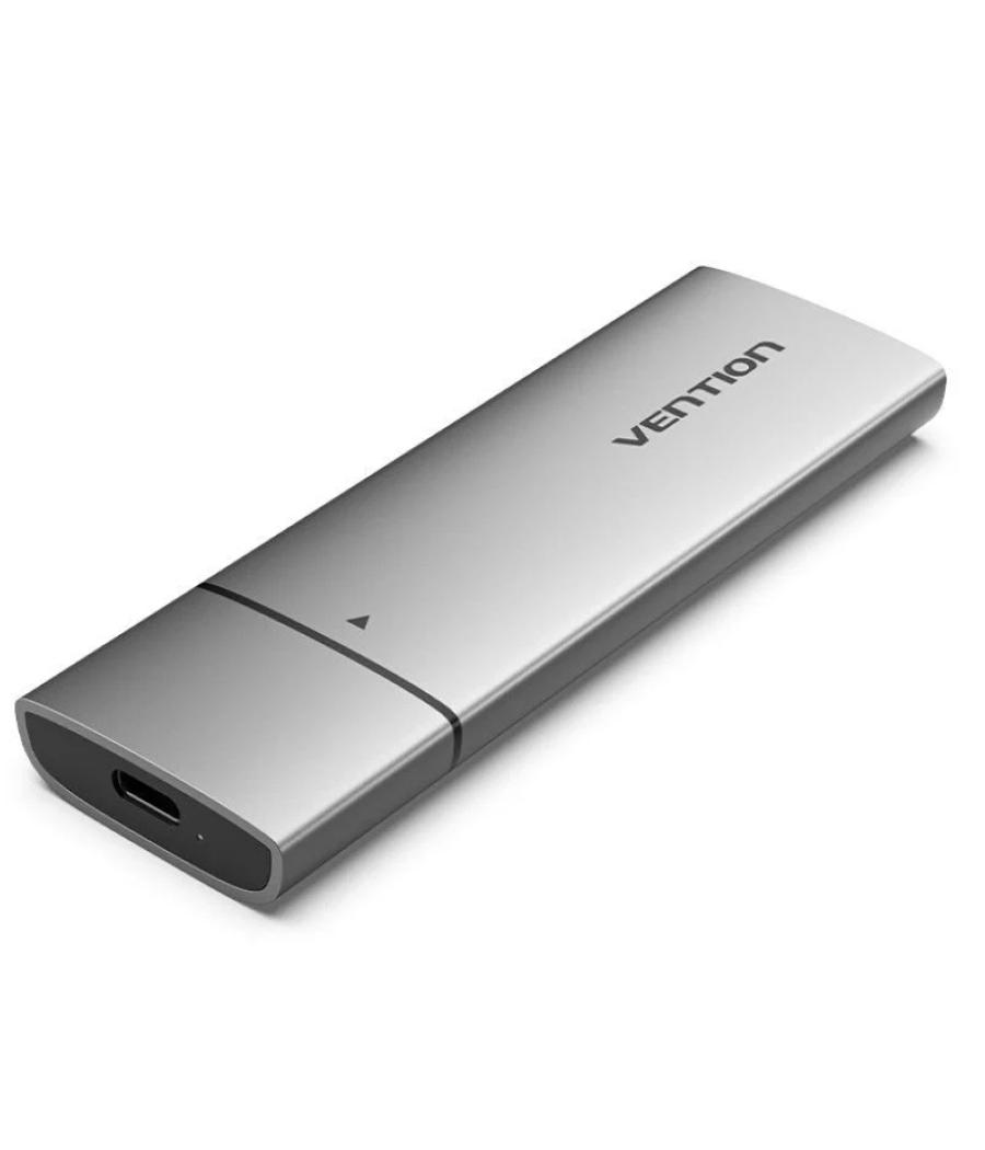 Caja externa ssd m.2 nvme usb 3.1 gen2 sin tornillos gris vention