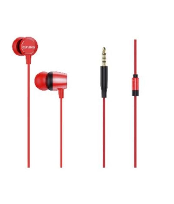 Auriculares intrauditivos aiwa estm-20rd/ con micrófono/ jack 3.5/ rojos