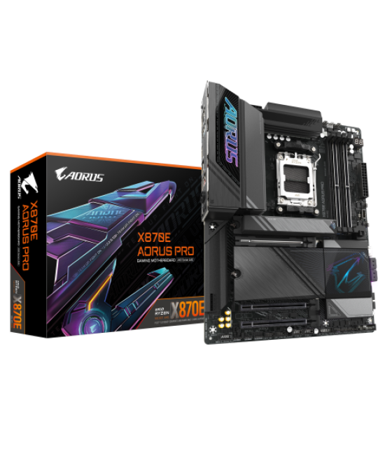 Gigabyte placa base x870e aorus pro - compatible con cpus amd ryzen 9000, vrm digital de 16+2+2 fases, hasta 8000mhz ddr5 (oc), 