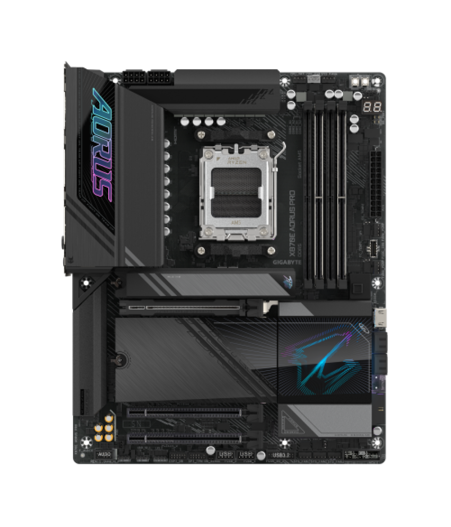 Gigabyte placa base x870e aorus pro - compatible con cpus amd ryzen 9000, vrm digital de 16+2+2 fases, hasta 8000mhz ddr5 (oc), 