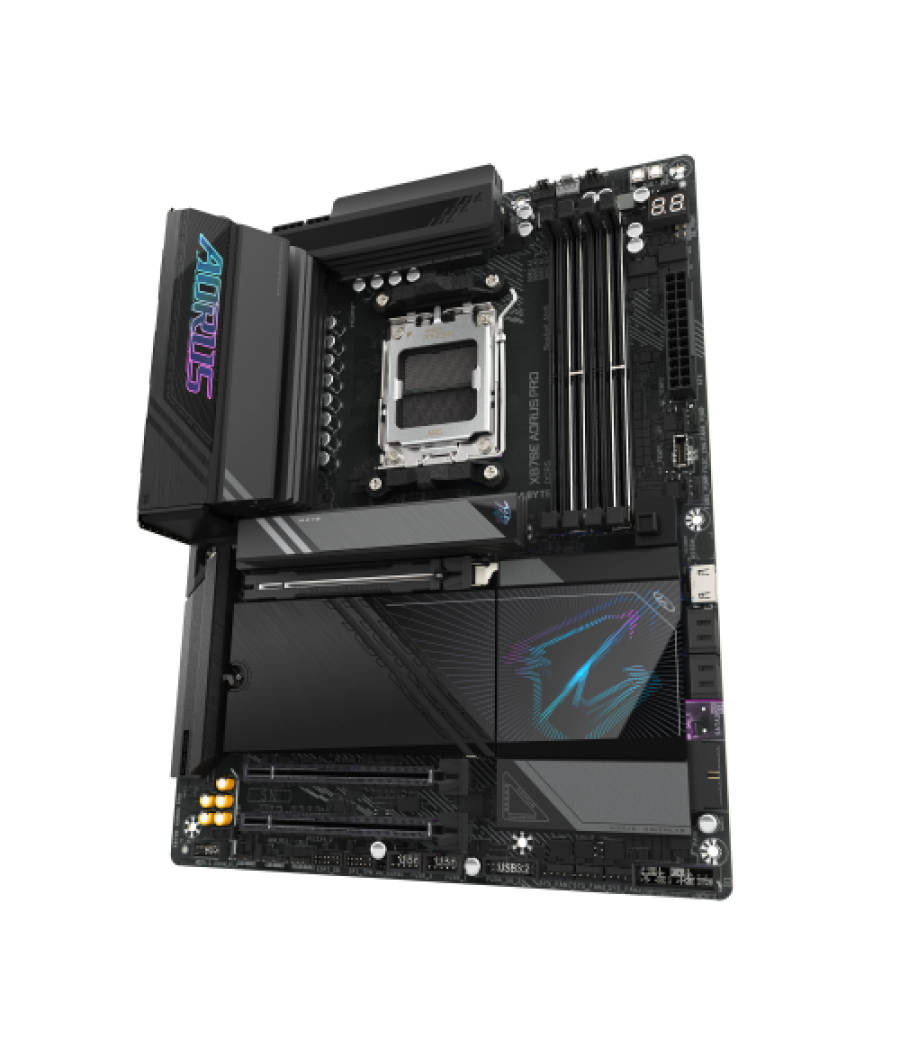 Gigabyte placa base x870e aorus pro - compatible con cpus amd ryzen 9000, vrm digital de 16+2+2 fases, hasta 8000mhz ddr5 (oc), 