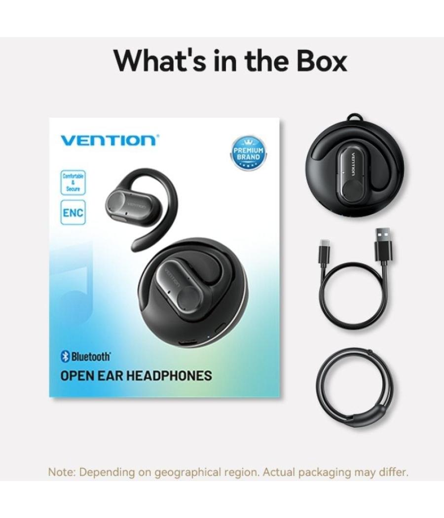Auriculares deportivos bluetooth vention open ear openbeat o11 nbpb0 con estuche de carga/ negros
