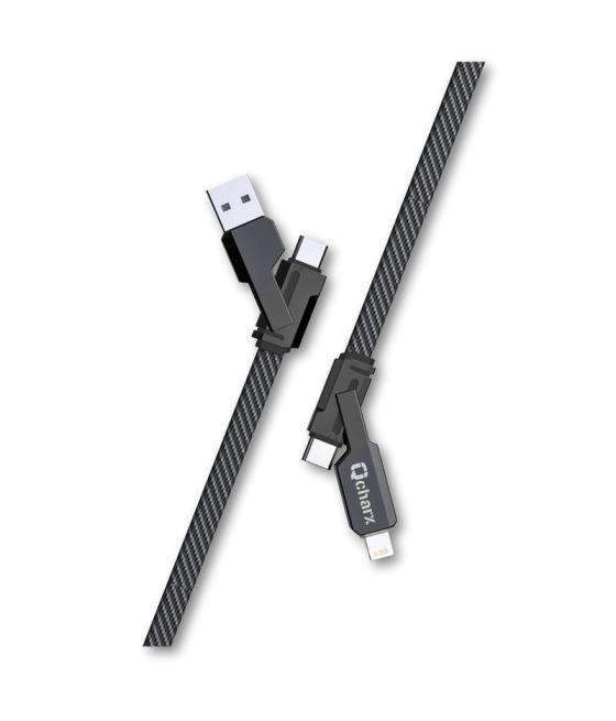 Cable qcharx porto multicabezal - usb a c - usb a lt - usb c a usb c - usb c a lt