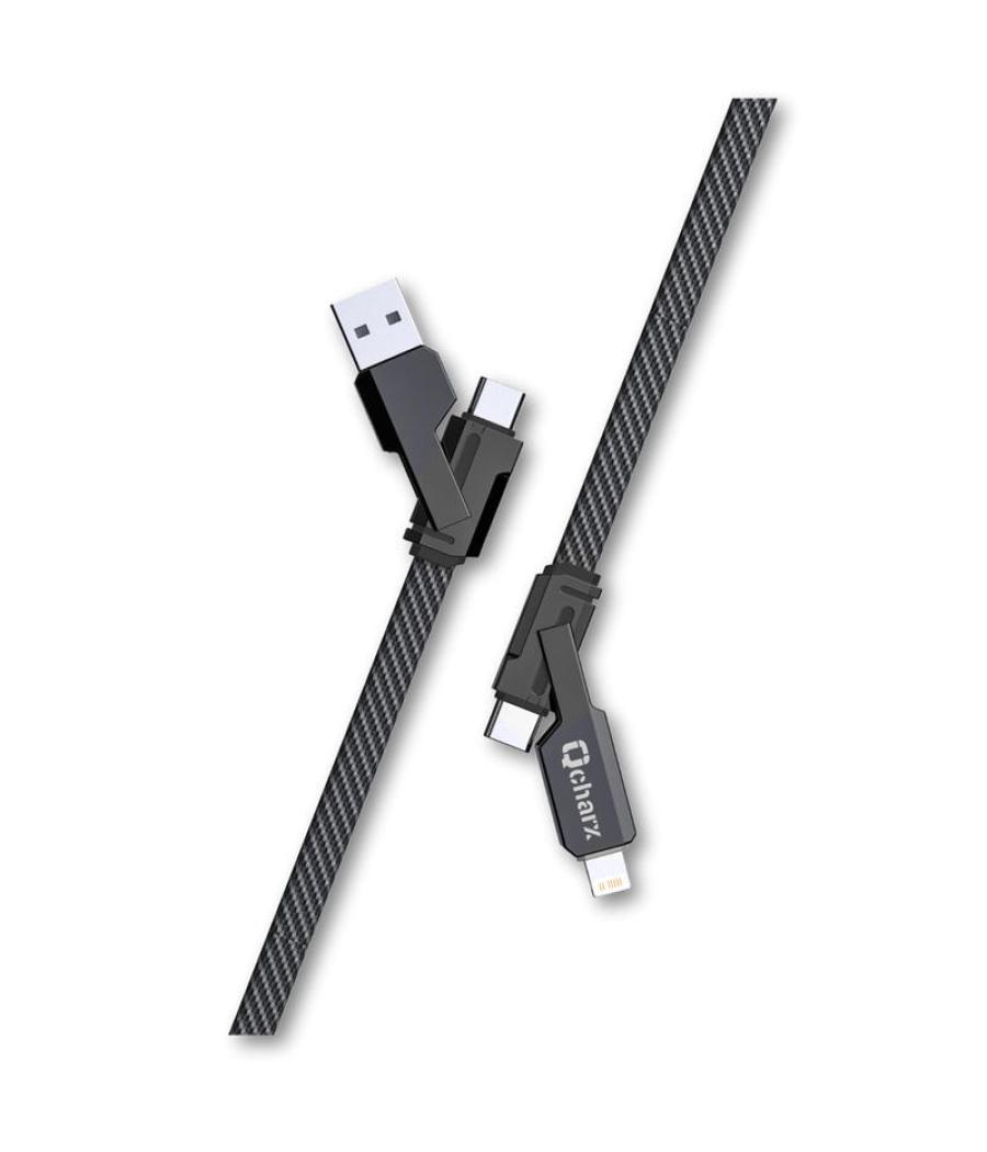 Cable qcharx porto multicabezal - usb a c - usb a lt - usb c a usb c - usb c a lt