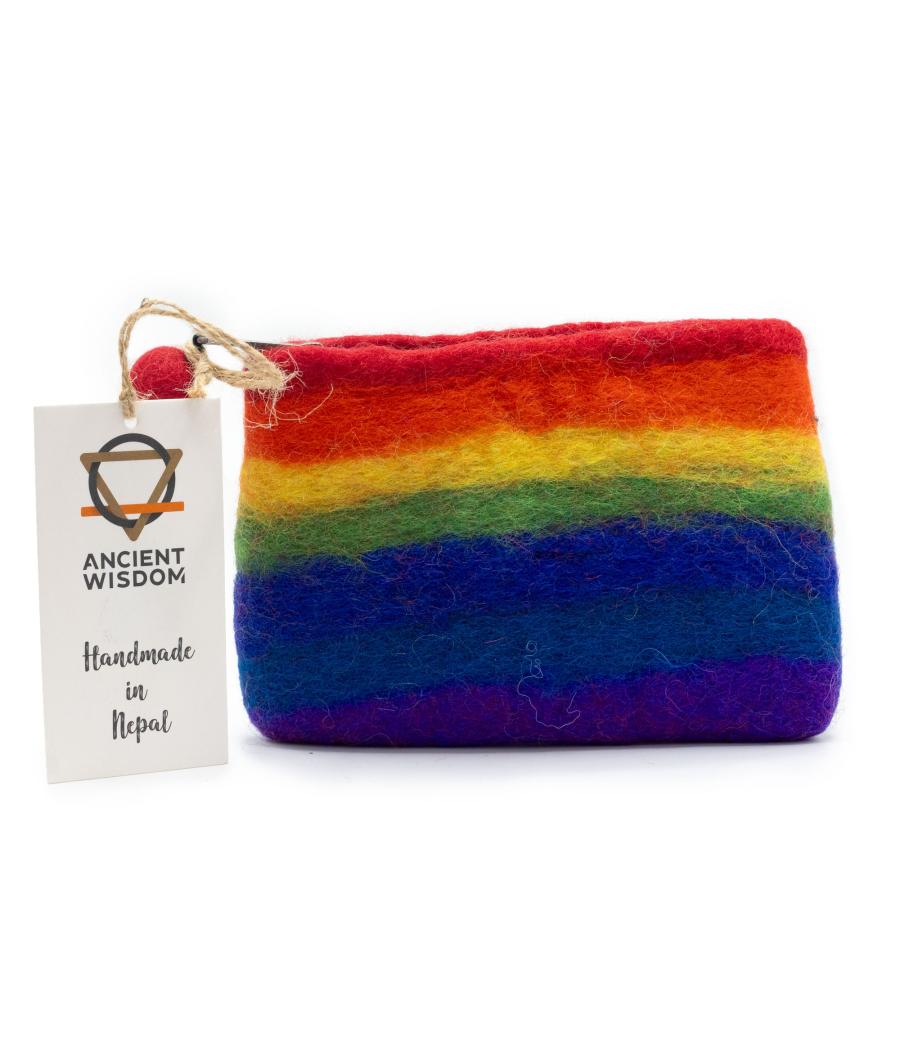 Estuche de fieltro natural con cremallera (surtido) - Arco Iris