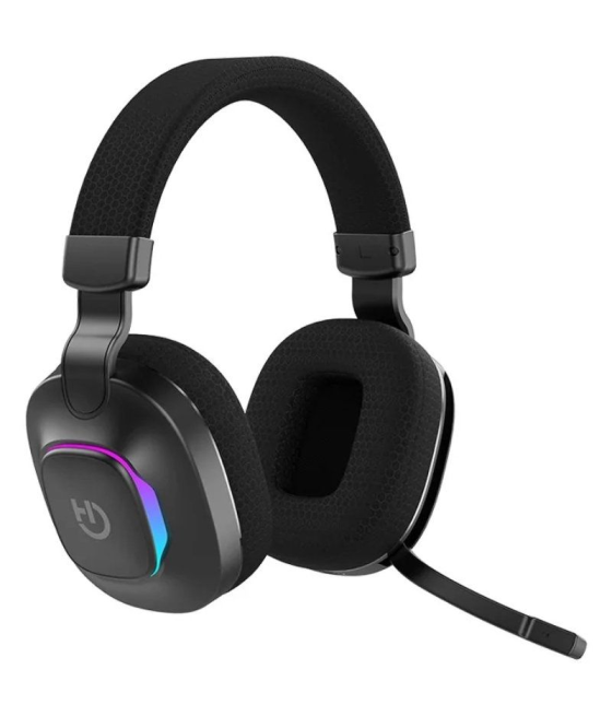 Auriculares gaming con micrófono hiditec vortex argb/ jack 3.5/ bluetooth/ negros