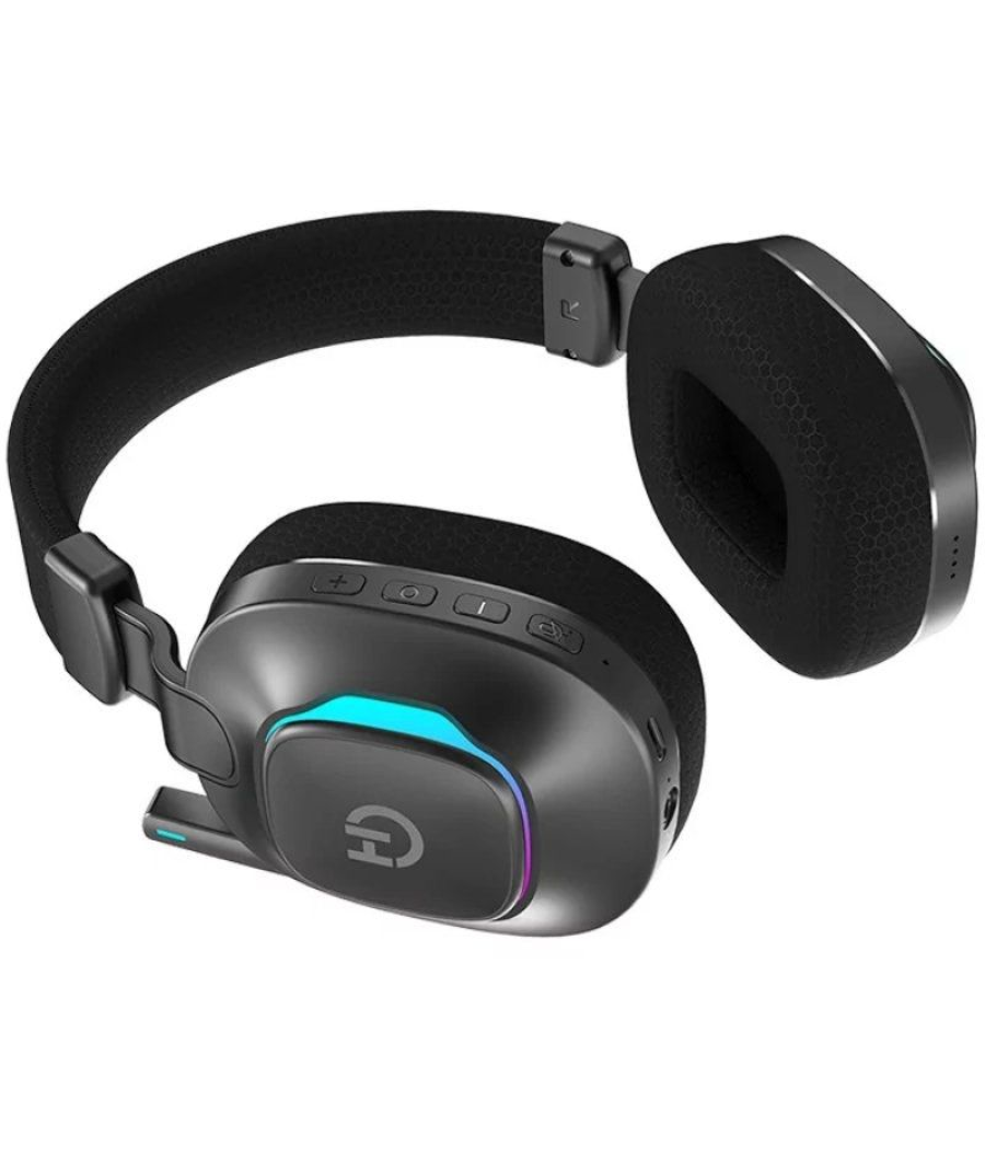 Auriculares gaming con micrófono hiditec vortex argb/ jack 3.5/ bluetooth/ negros