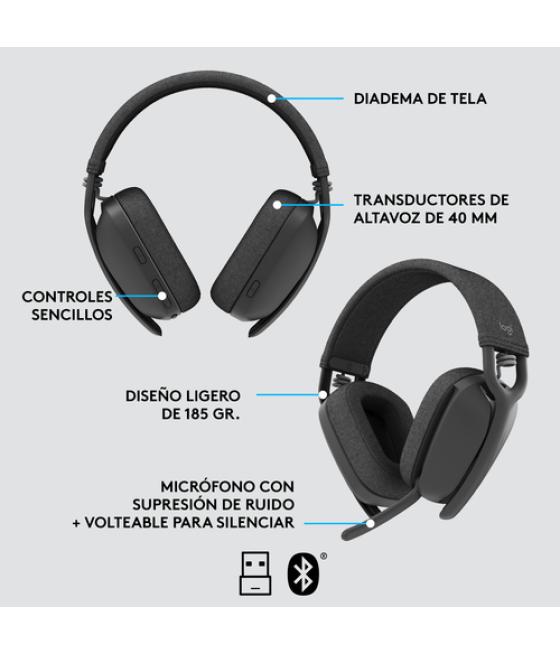 Logitech Zone Vibe 125 Auriculares Inalámbrico Diadema Oficina/Centro de llamadas Bluetooth Grafito