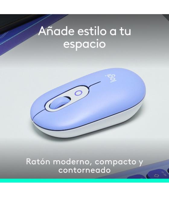 Logitech POP Mouse, ratón inalámbrico Bluetooth compacto y portátil con botones programables y clics discretos, tecnología Easy-