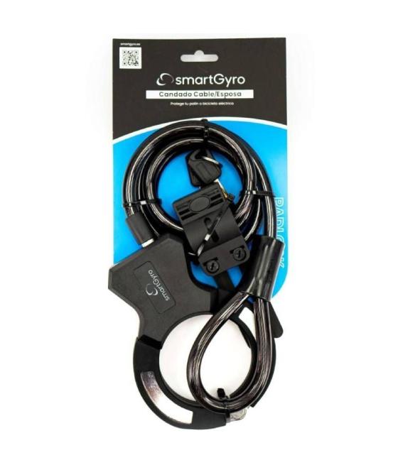 Candado cable/ esposa smartgyro sg27-531 para patinetes y bicicletas/ 16x12x2cm/ cable 120cm