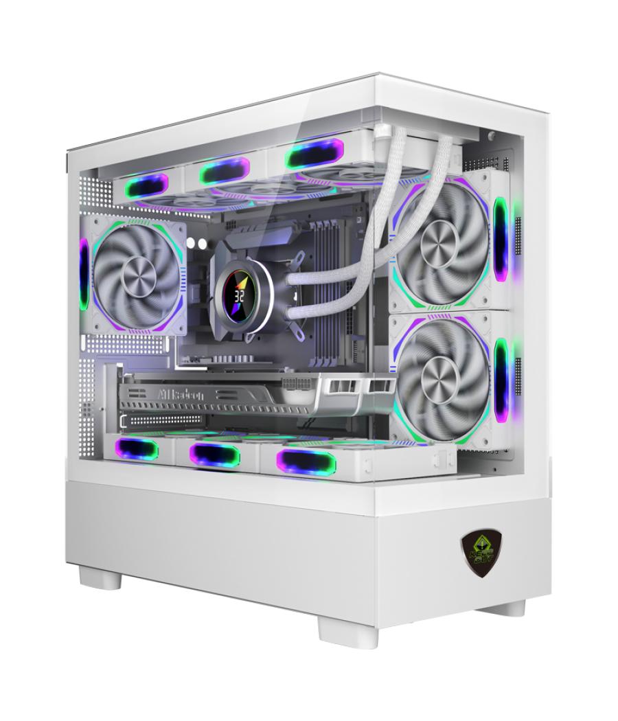 Caja microatx xc-301 glass argb blanco keepout