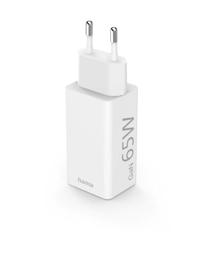 Cargador pared hama gan 65w 1 x usb tipo c 1 x usb tipo a blanco carga rapida