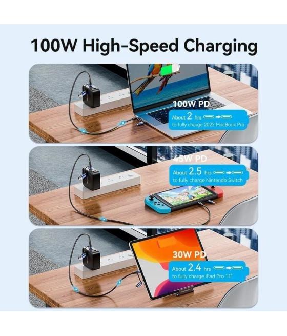 Cable usb 2.0 tipo-c vention ctllf/ usb tipo-c macho - usb macho/ microusb macho - usb tipo-c macho/ hasta 100w/ 480mbps/ 1m/ ne