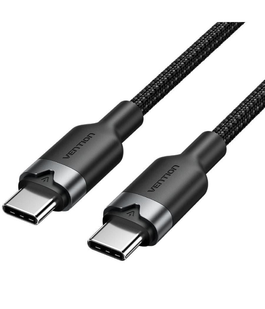 Cable usb 2.0 tipo-c 3a vention trdbf/ usb tipo-c macho - usb tipo-c macho/ hasta 60w/ 480mbps/ 1m/ negro