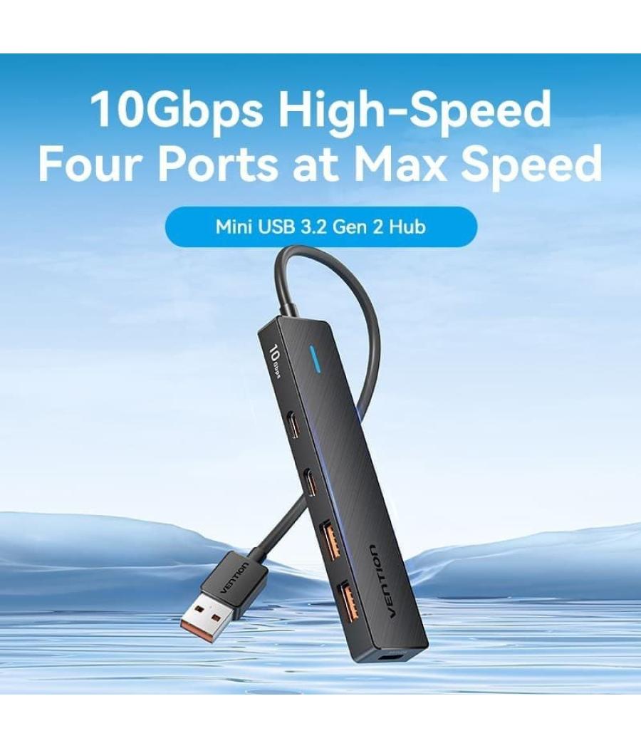 Hub usb 3.2 vention chsbb/ 2xusb tipo-c 3.2/ 2xusb 3.2/ 1xusb tipo-c/ 15cm