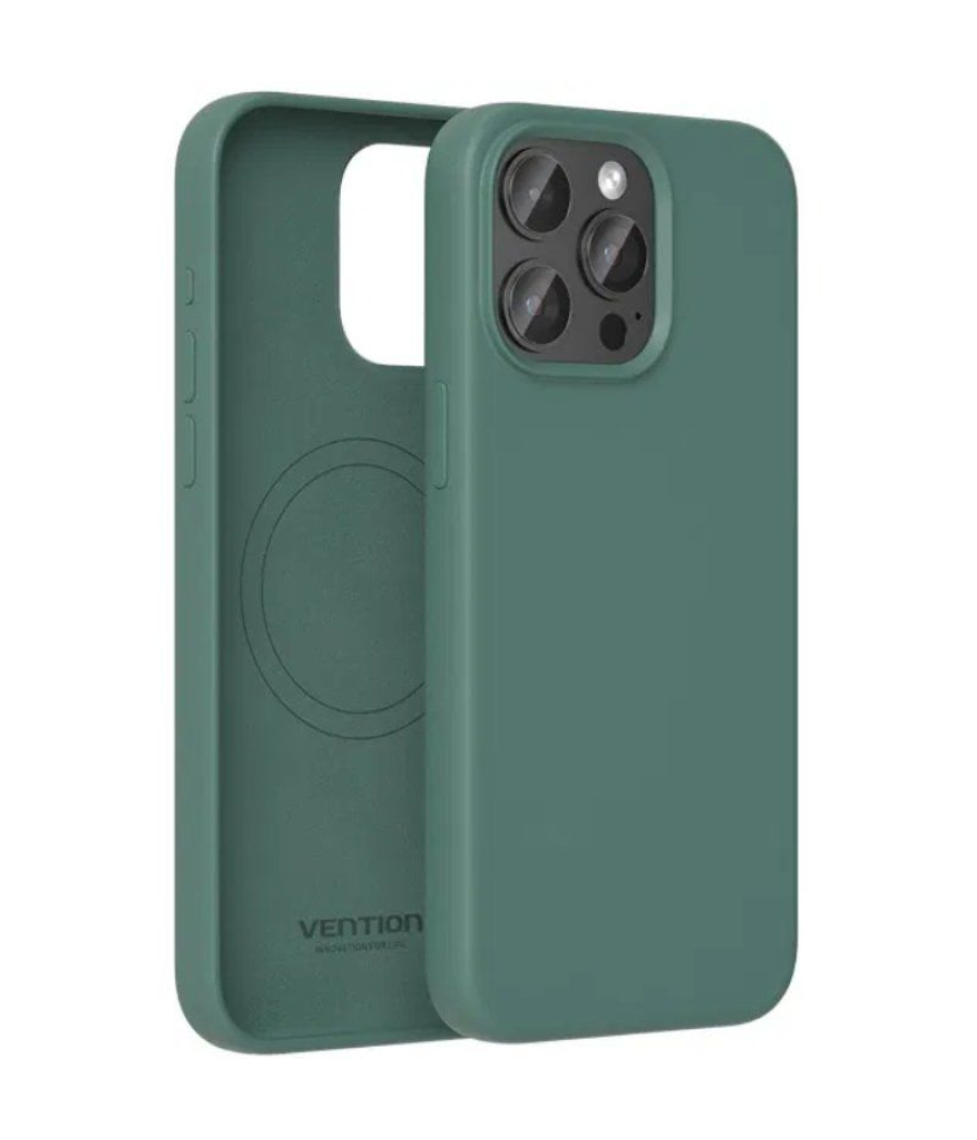 Funda silicona con magsafe vention kudg0-20/ compatible con iphone 13 mini/ verde