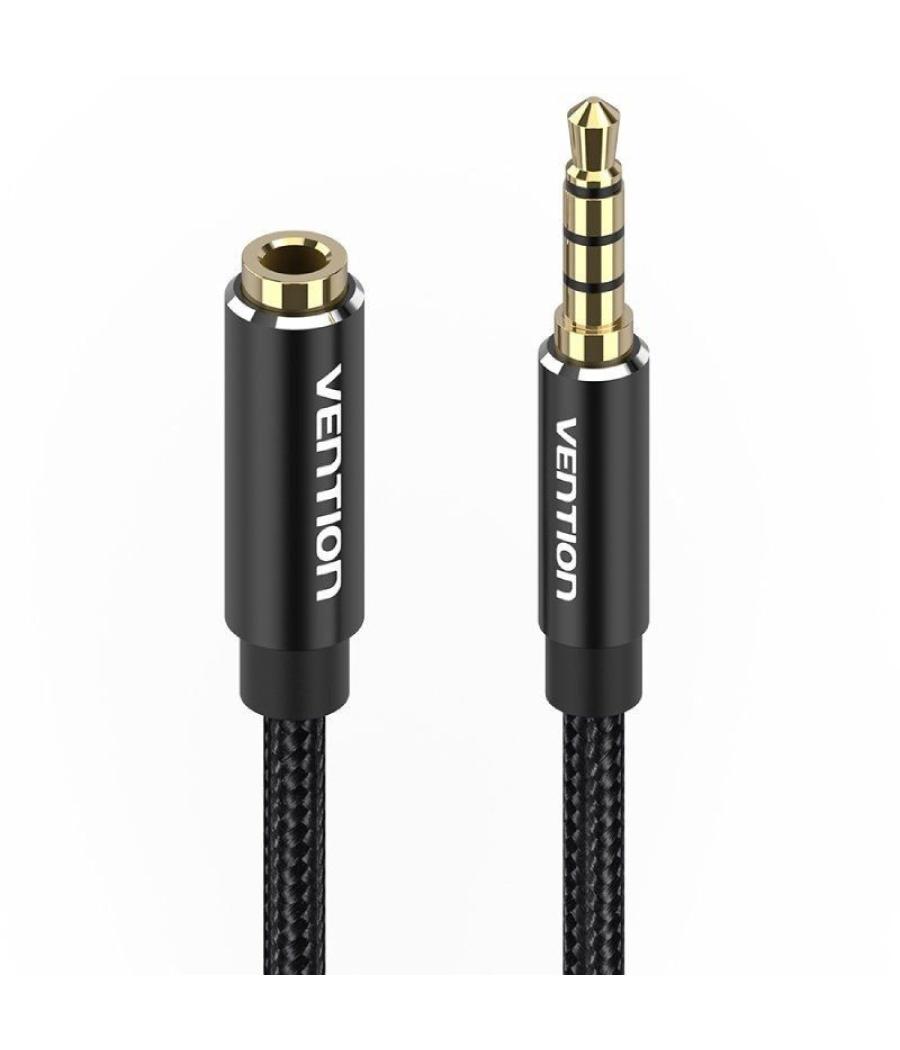 Cable estéreo vention bhcbl/ jack 3.5 macho - jack 3.5 hembra/ 10m/ negro