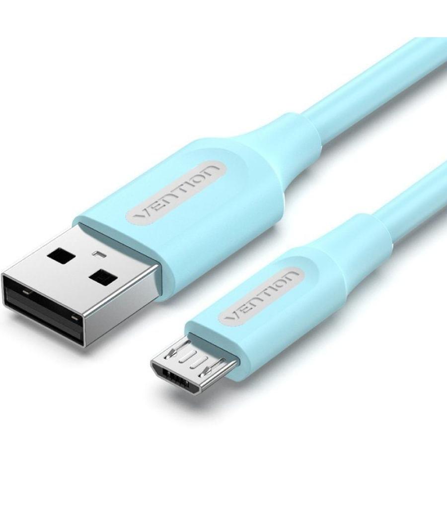 Cable usb 2.0 vention colsf/ usb macho - microusb macho/ hasta 60w/ 480mbps/ 1m/ azul