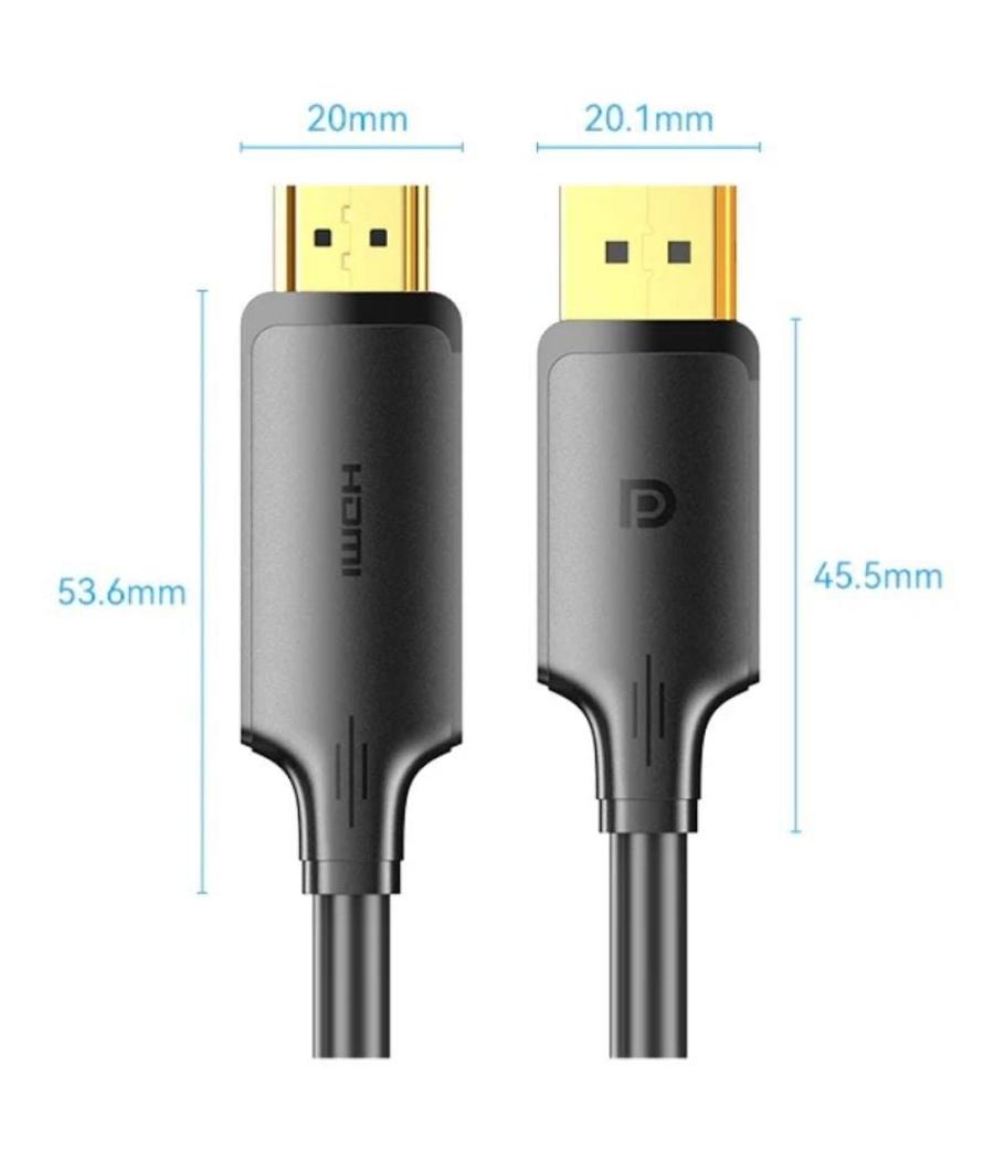 Cable conversor vention hfobj/ displayport macho - hdmi macho/ 5m/ negro