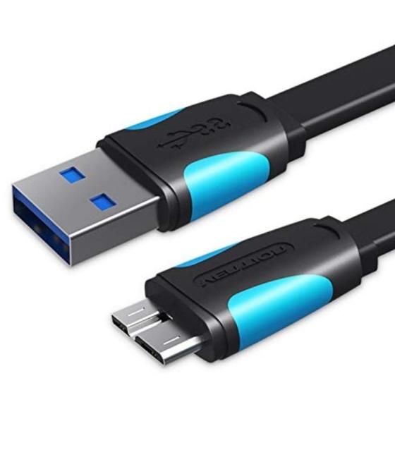 Cable usb 3.0 vention vas-a12-b150/ microusb macho - usb macho/ hasta 10w/ 5gbps/ 1.5m/ azul y negro