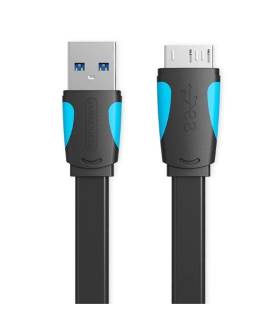 Cable usb 3.0 vention vas-a12-b150/ microusb macho - usb macho/ hasta 10w/ 5gbps/ 1.5m/ azul y negro