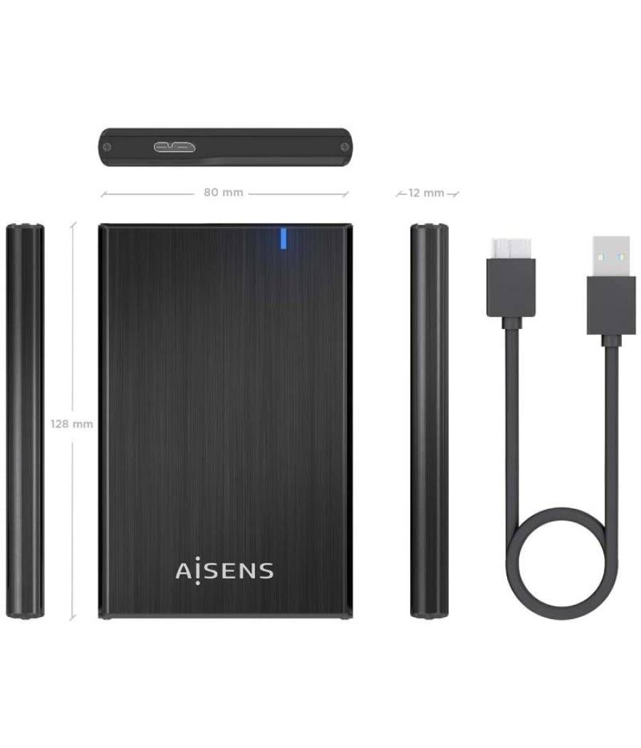 Caja externa para disco duro de 2.5' aisens ase-2528b/ usb 3.1