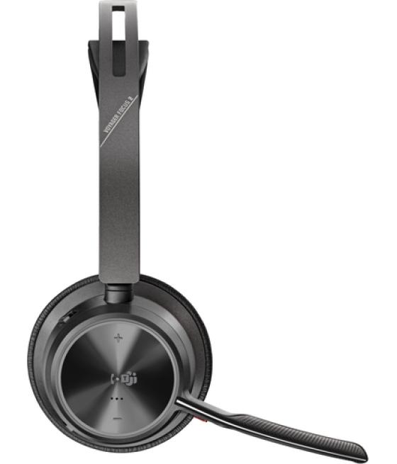 POLY Auriculares Voyager Focus 2 USB-C-C con certificación Microsoft Teams + adaptador USB-C/A + base de carga