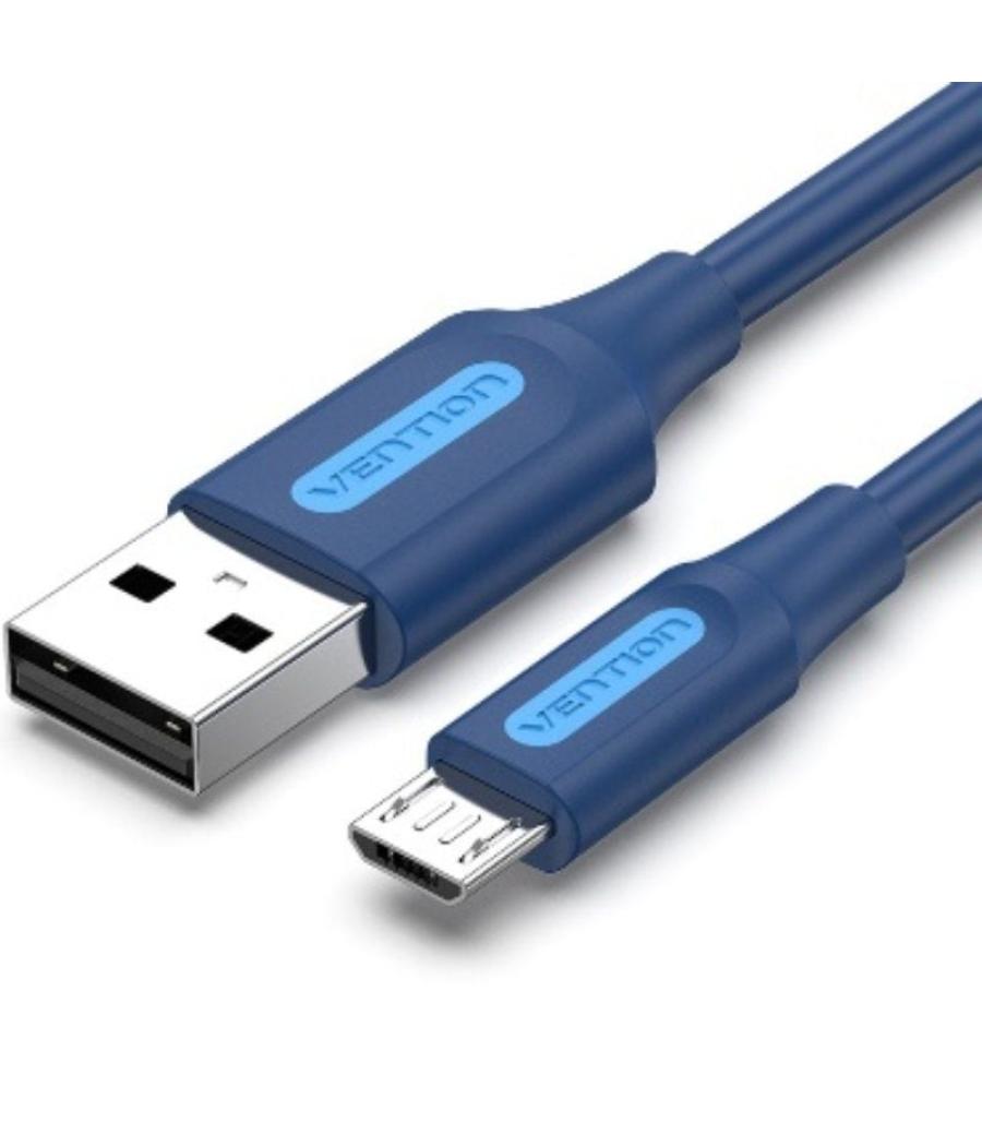 Cable usb 2.0 vention collh/ usb macho - microusb macho/ hasta 60w/ 480mbps/ 2m/ azul