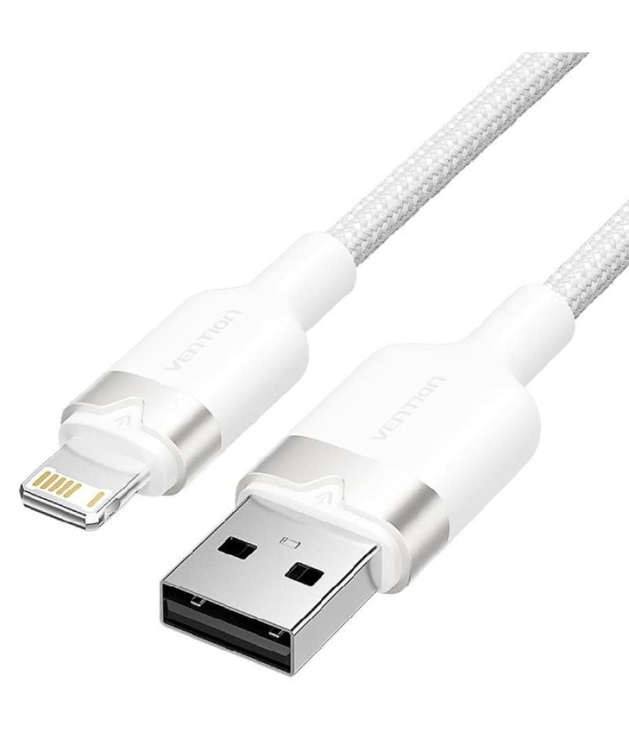 Cable usb lightning vention lanwf/ usb macho - lightning macho/ 480mbps/ 1m/ blanco