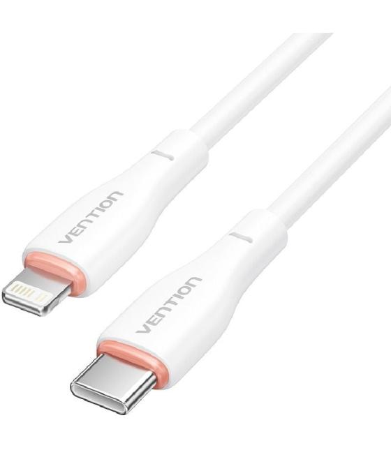 Cable usb tipo-c lightning vention h28wf/ usb tipo-c macho - lightning macho/ 1m/ blanco