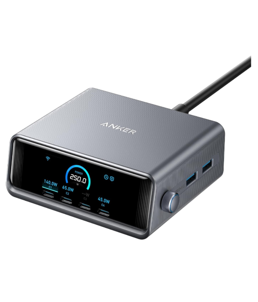 Cargador anker prime charger (250w 6 ports ganprime)