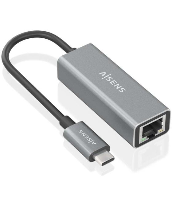 Adaptador usb 3.0 aisens a109-0898/ usb tipo-c macho - rj45 hembra/ 15cm/ gris