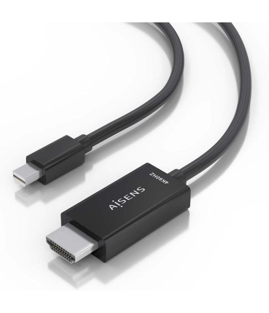 Cable conversor aisens a125-0888/ mini displayport macho - hdmi macho/ 2m/ negro