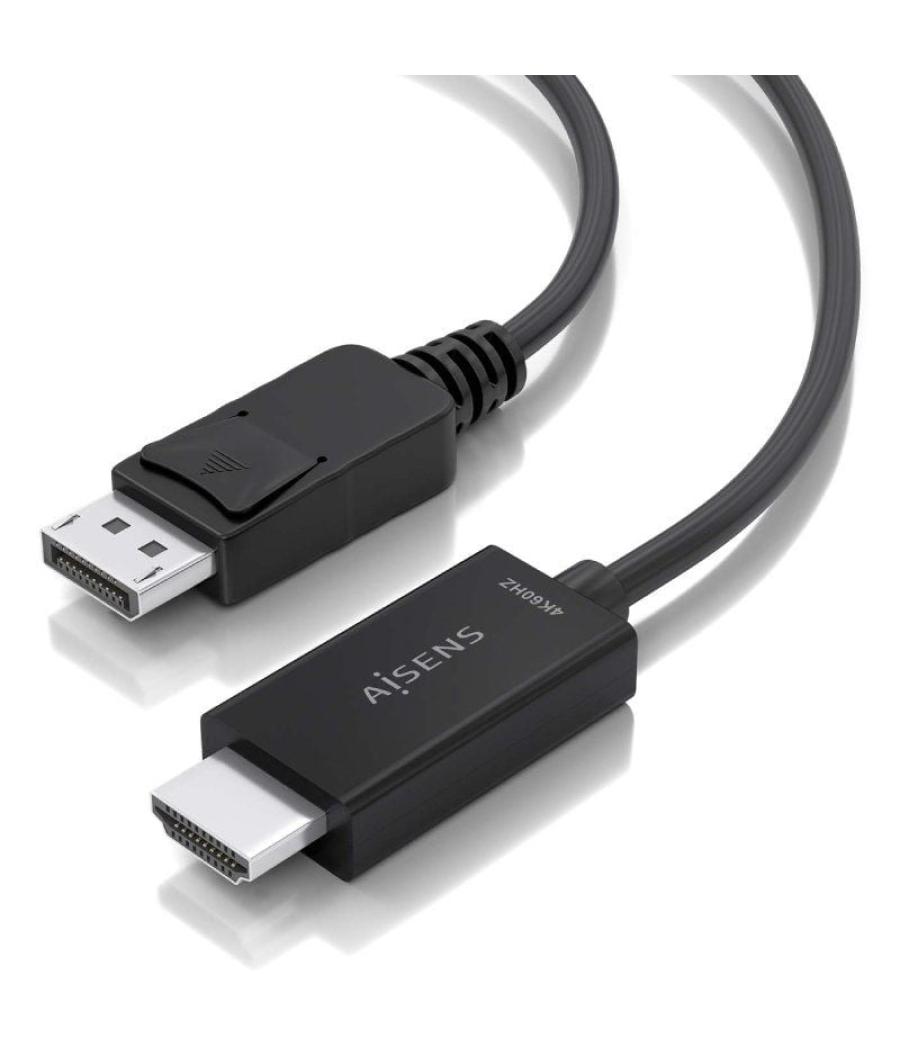 Cable conversor aisens a125-0894/ displayport macho - hdmi macho/ 2m/ negro