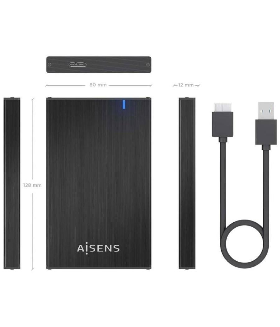 Caja externa para disco duro de 2.5' aisens ase-2527b/ usb 3.1