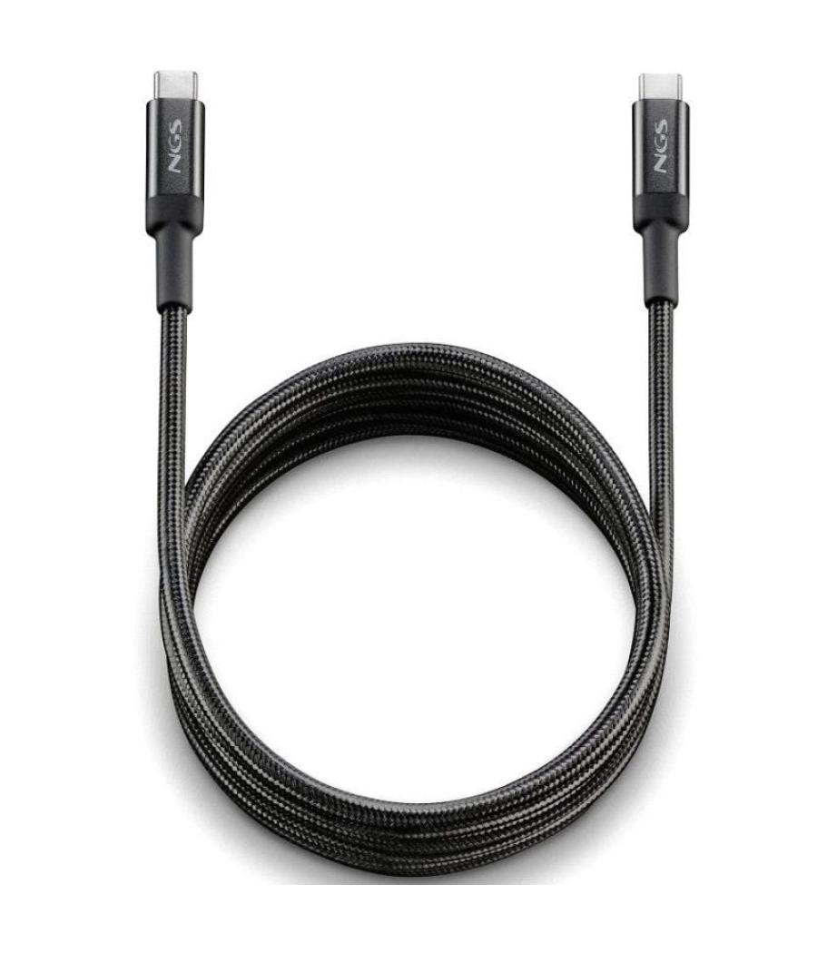 Cable usb 2.0 tipo-c ngs knot/ usb tipo-c macho - usb tipo-c macho/ hasta 65w/ 480mbps/ 2m/ negro