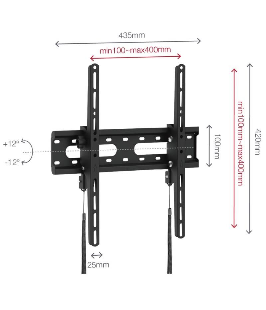 Soporte de pared inclinable fonestar tilt-044ba para tv de 32-70'/ hasta 45kg