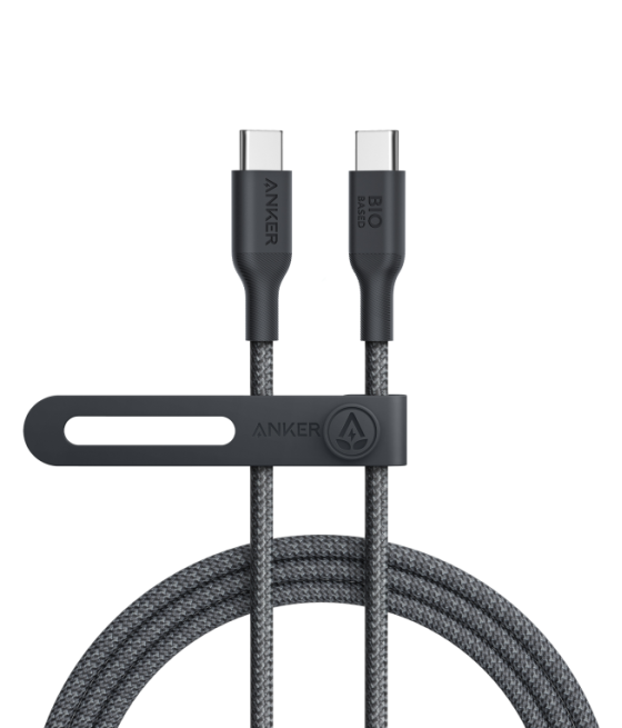 Cable anker 544 usb-c to usb-c cable (6ft 140w bio-nylon black)