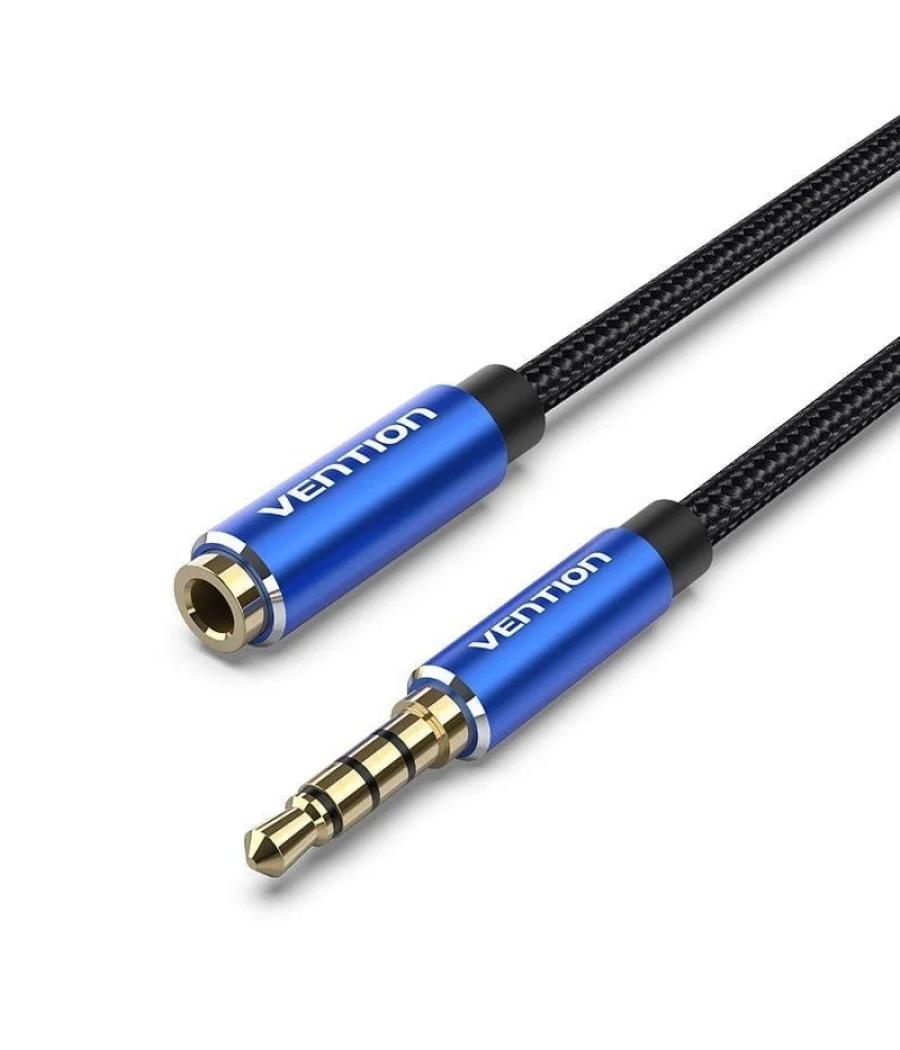 Cable audio estereo jack 3.5/m jack 3.5/h 0.5 m azul vention