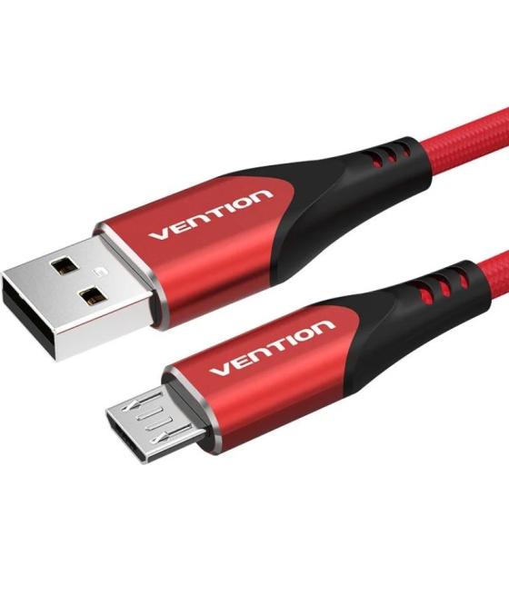 Cable usb 2.0 a micro usb m-m 1.5 m rojo vention